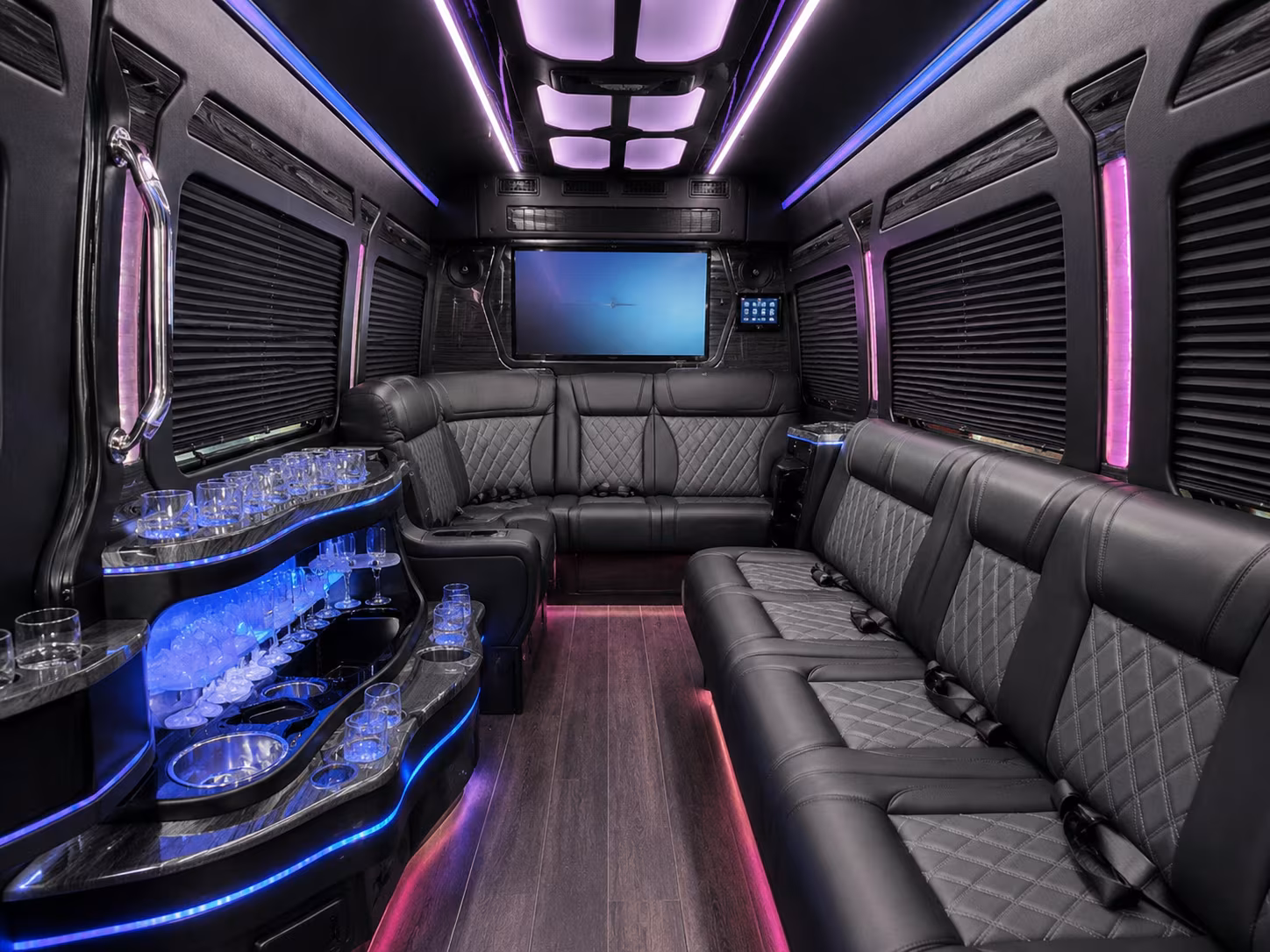 El Paso School Event Transportation party bus exterior